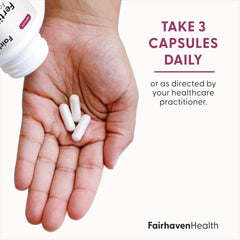 FertileCM ingredients panel highlights L-Arginine, NAC, and grape seed extract.