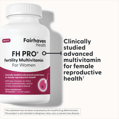 Fairhaven Health FH Pro for Women capsules on countertop suggesting simple daily routine