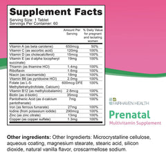 Close-up of Peapod Prenatal tablet highlighting smooth vanilla coating for easy swallowing.