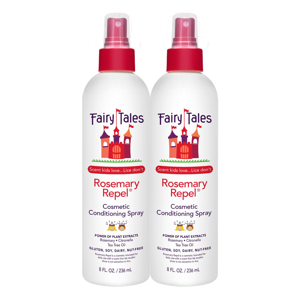 Fairy Tales Rosemary Repel daily spray bottle detangles hair with kid friendly scent.