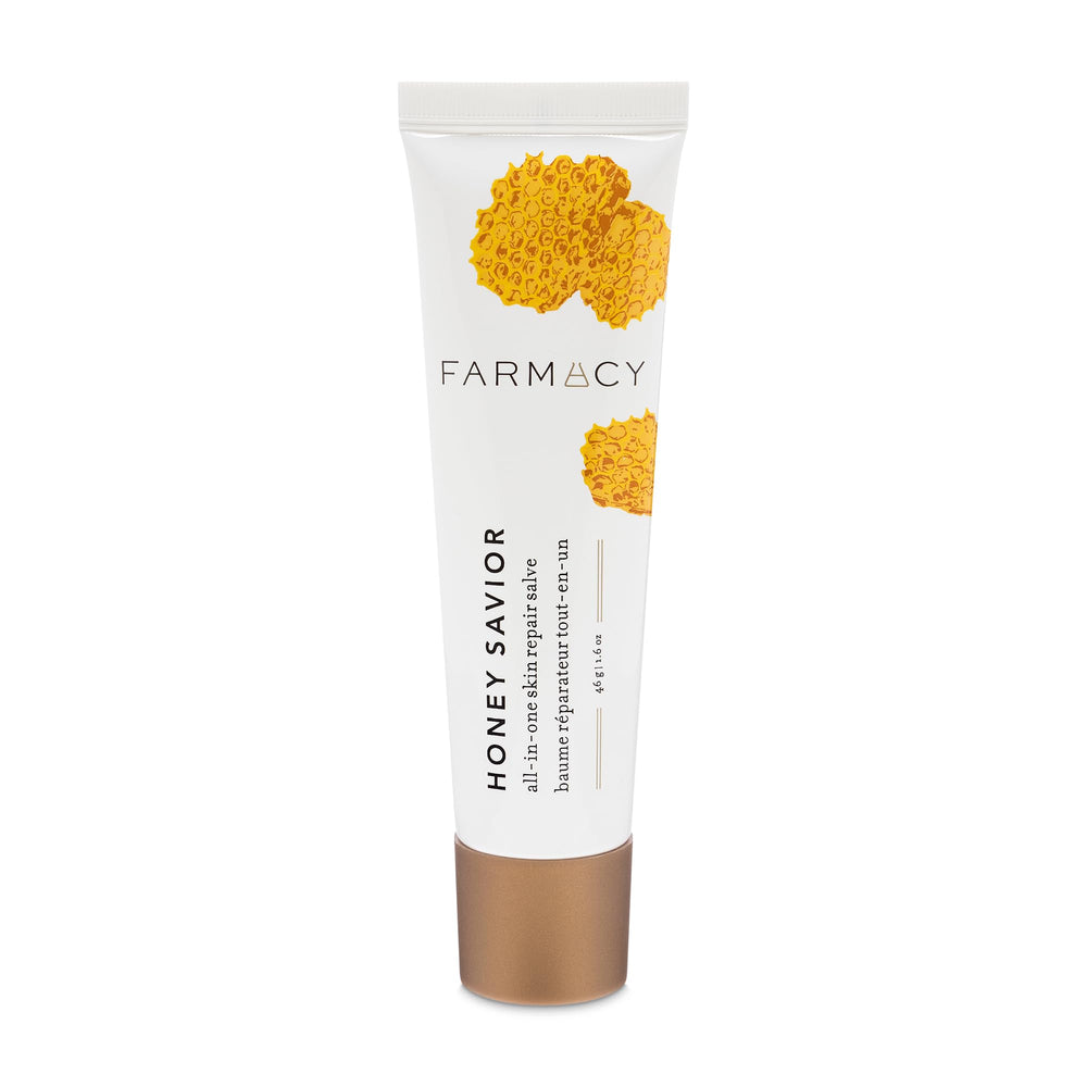 Farmacy Healing Salve with honey in a tin, ideal for on-the-go skin soothing.