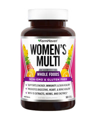 FarmHaven Women Multivitamin bottle front showing daily dose for energy and immunity