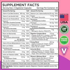 FarmHaven Women Multivitamin digestive enzymes closeup suggests gut-friendly support