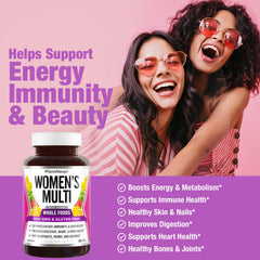 FarmHaven Women Multivitamin ingredients image highlights whole-foods and digestive enzymes