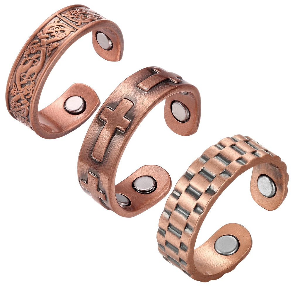 Fashtour 3 copper rings side view for everyday wear and style.