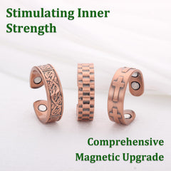 Fashtour adjustable open-design copper ring showing easy resizing.