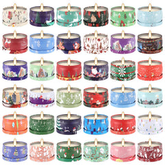 fclayvts 36-pack Christmas candles variety highlighting seasonal scents for cozy spaces.