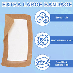 FDFuZhao bandage pad detail shows 2x4 inch absorbent center
