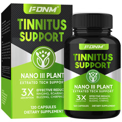 FDNM Tinnitus Relief bottle on table for daily ear comfort