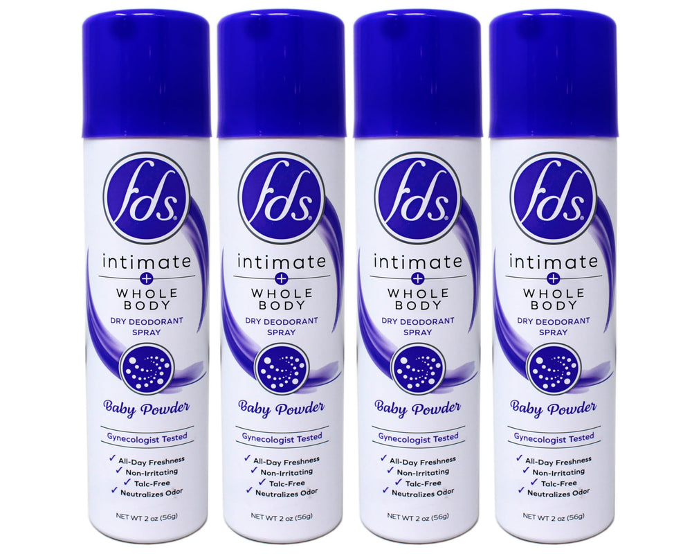 FDS Intimate Baby Powder spray bottle for all-day freshness