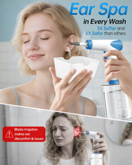 Featjoy Ear Wax Removal Kit water temperature display helps tailor comfort.