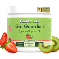 Feel Goods Gut Guardian tub front with probiotic fiber blend for digestion support.