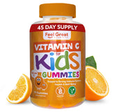 Feel Great Kids Vitamin C Gummies jar with orange flavor for daily immune support.