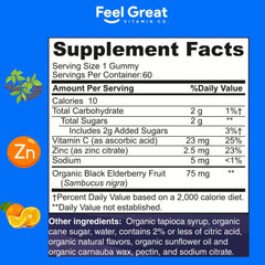 The Feel Great Vitamin Company elderberry gummies kids taste reveals a delicious berry flavor loved by kids.