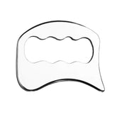 FeelFree Sport gua sha de acero inoxidable, superficie lisa para masajes.
