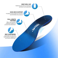 FEELLIFE Plantar Fasciitis Insole con arco alto para soporte duradero