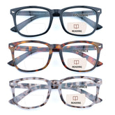 FEIVSN 3-pack bifocal glasses with square frames for all-day reading and distance use.
