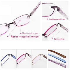 FEIVSN lightweight rimless glasses with resin lenses provide durable all-day comfort