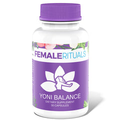 Female Rituals Yoni Balance Pills pack showcasing natural herbal wellness