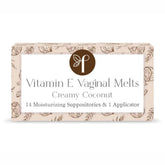 Femallay Organic Vaginal Melts coconut packaging highlights convenient, moisture-boosting care for daily comfort.