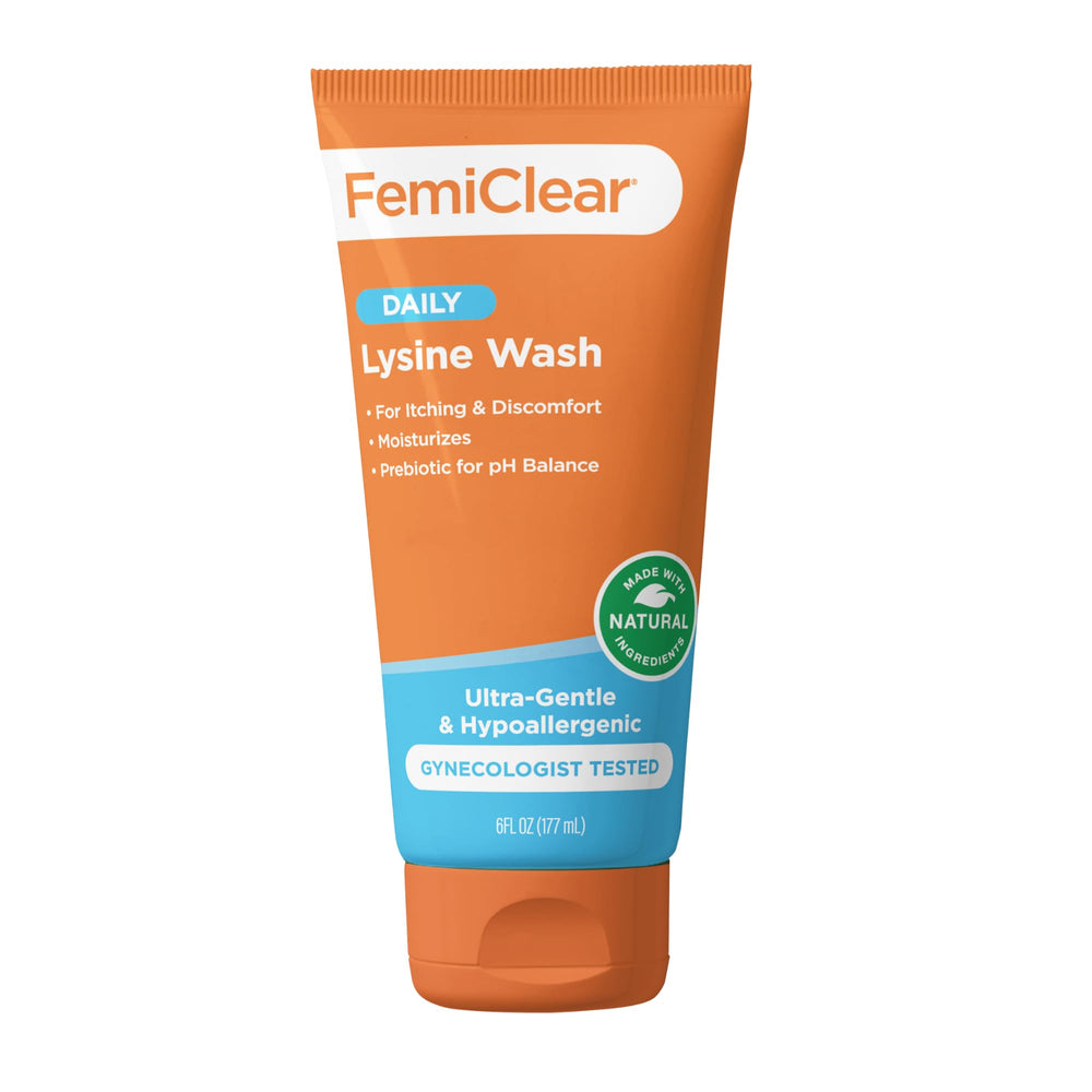 FemiClear Ultra-Gentle Wash bottle pour for easy daily cleansing, gentle on sensitive skin.