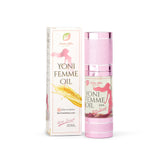 Femme Detox Yoni Oil bottle with rose scent for daily intimate care