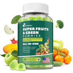 Femmetra 61-in-1 Supergreens gummies bottle for daily nutrition and convenience