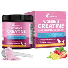 Femmetra Creatine Collagen bottle pour signals a ready pre-workout boost for active women