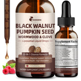 Femmetra wormwood-black walnut-clove cleanse drops bottle with label for digestive support