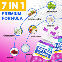 Feoawsnmu cortisol-women gummies on desk for quick office support.