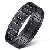 Feraco 3X magnetic bracelet for men in black with 3 rows, bold everyday style.