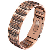 Feraco 3X Strength Copper Magnetic Cross Bracelet close-up highlighting copper and magnets for daily wear