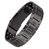 Feraco 3x Titanium Steel Magnetic Bracelet on display highlighting 3500 Gauss magnets for daily wear