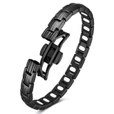 Feraco 5X strength magnetic bracelet for women in black close-up showcases powerful magnets