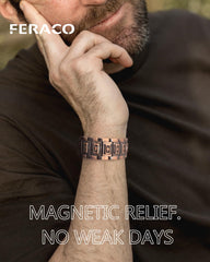 Feraco adjustable-fit bracelet with sizing tool for a precise fit