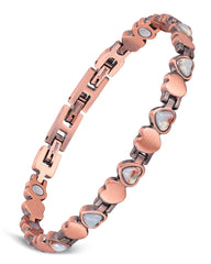 Feraco Bohemia heart gemstone bracelet with heliotrope inlay for elegant daily wear.