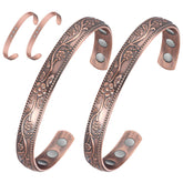Feraco copper bracelet closeup with magnets highlighting strong magnetic design