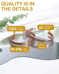 Feraco copper bracelet with 3500 Gauss magnets adds subtle magnetic detail