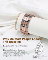 Feraco copper bracelet classic design silhouette suitable for formal looks.