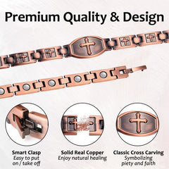 Feraco copper bracelet cross design for versatile style