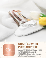 Feraco copper bracelet with floral motif and cubic zirconia for elegant sparkle.