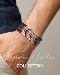 Feraco copper bracelet magnets 3800gauss highlighting strong magnetic components.