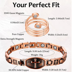 Feraco copper bracelet magnets inside for wrist proximity comfort