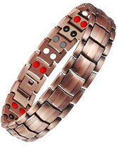 Feraco copper bracelet for men front view shows bold, durable design for daily wear.