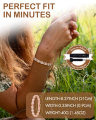 Feraco rose-gold copper bracelet with a subtle, durable shine.