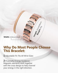 Feraco Copper Cross Bracelet cross-pattern detail with classic style.