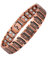 Feraco Copper Cross Bracelet front view for daily wear with bold cross design.