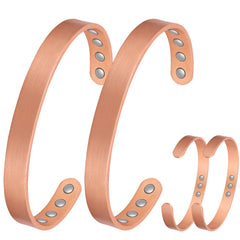 Feraco copper magnetic bracelet close-up showing smooth surface and hypoallergenic copper
