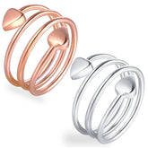 Feraco heart-design copper magnetic ring for daily style