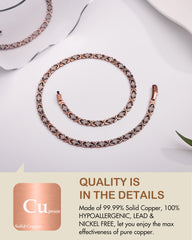 Feraco Copper Necklace close-up highlighting cubic zirconia sparkle for premium detail